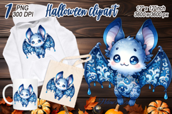 Funny Halloween bat clipart| Blue moon in night shirt design Product Image 1