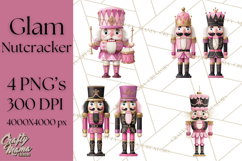 Pink and Black Glam Nutcracker Clipart PNG Product Image 1