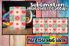 Pure elegance sublimation 11oz 15oz mug wrap, Valentine's Pa Product Image 1