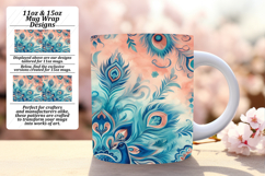 Graceful 11oz Mug Wrap Png Design , Watercolor Patter Product Image 1