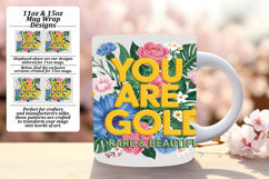 ARTISTIC PNG for 11oz Mug Wrap , Flower Quote Product Image 1