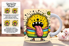 Festive 11oz Mug Wrap Png Artwork , Monster Product Image 1