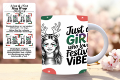 Delightful 15oz Mug Wrap Png Template , Just A Girl Product Image 1