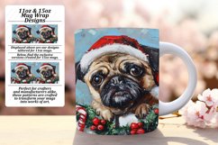 Festive Peeking Dog Winter Design Mug Wrap Sublimation 11oz Product Image 1