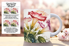 Dynamic 11oz Mug Wrap Png Template , Flowers Product Image 1