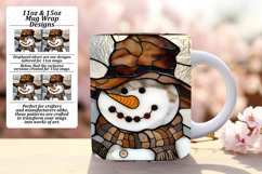 3D Snowman Christmas Mug Wrap Pattern Product Image 1