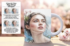 Chic 11oz Mug Wrap Png Template , Beauty Woman Product Image 1