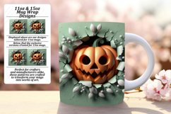 Inspiring 11oz Mug Wrap Png Design , 3D Pumpkin Product Image 1