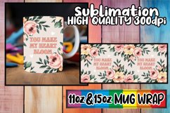 Cozy afternoons 11oz 15oz sublimation wrap, Flower Quote Product Image 1