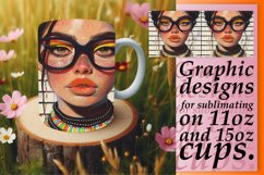 Striped Serenity: Bold Portrait Pattern Mug Wrap,11oz/15oz Product Image 1