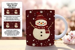 Stylish 11oz Mug Wrap Png Design , Snowman Product Image 1