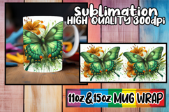 Blissful sunsets 11oz 15oz sublimation wrap, Butterfly Product Image 1