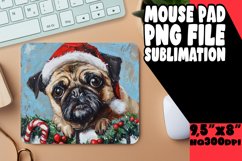 Peeking Dog Christmas Sublimation Winter Mouse Pad Art Product Image 1
