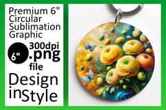 Cute Circle Design Coaster Template , Flowers Product Image 1