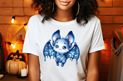 Funny Halloween bat clipart| Blue moon in night shirt design Product Image 2