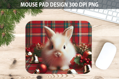 Christmas Rabbit Mouse Pad Sublimation - Animal PNG Design Product Image 1