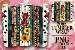 Fashionable 3D Leopard and Flower Tumbler Wrap Patterns Product Image 1