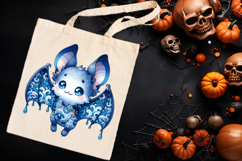 Funny Halloween bat clipart| Blue moon in night shirt design Product Image 3
