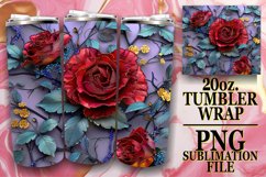 Summer Glitter Bloom Tumbler Wrap - 20oz Sublimation Product Image 1