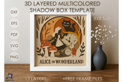 Alice in Wonderland Tale Shadow box SVG Papercut template Product Image 1