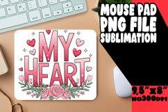 Blissful Mouse Mat Sublimation PNG, Valentines Product Image 1