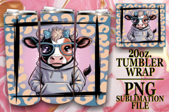 Serene Days 20oz tumbler wrap, Cute Cow Product Image 1