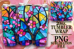 20oz Stained Glass Wrap Colorful Tree Tumbler Design Product Image 1