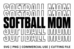 Softball Mom SVG | Stacked SVG Product Image 1