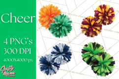 Cheerleader Clipart PNG with Glitter Pom and Color Splash Product Image 1
