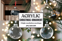 Acrylic Christmas Ornament Mockup , christmas ornament mocku Product Image 1