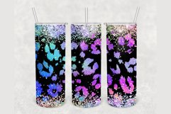 Rainbow Glitter Leopard 20 oz sublimation design tumbler Product Image 1