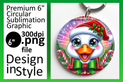 Cute Keychain Round Design Template , Goose Product Image 1