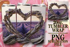 Serene Summer Tumbler Sublimation - 3D Heart Frame Product Image 1