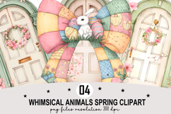 Whimsical Animals Spring Clipart Watercolor png Product Image 1
