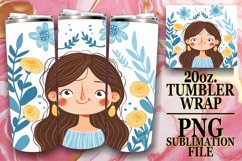 Lovely Watercolor Portrait Tumbler Wrap 20oz Product Image 1