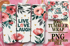 Radiant Smiles 20oz tumbler wrap, Flower Quote Product Image 1
