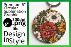 Vintage Floral Round Sublimation Showcase Product Image 1