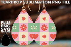 Joyful TEARDROP Earrings Art, Valentine's Pattern Product Image 1