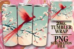 Blissful whispers 20oz tumbler wrap, Birds Product Image 1