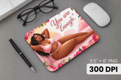 Afro Girl / Woman braided hair Mouse Pad, Black Queen PNG Product Image 1