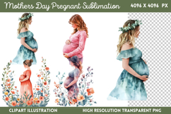 Mothers Day Pregnant Sublimation PNG Product Image 1