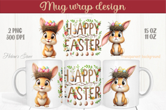 Easter rabbit mug wrap sublimation |Funny Bunny mug design Product Image 1