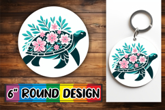 Timeless Keychain Circle PNG, Flower Animals Product Image 1