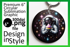 Whimsical Circle Design Car Coaster , Astronaut Product Image 1