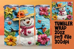 Holiday Snowman Sublimation Tumbler Wrap 20oz Summer Magic Product Image 1