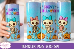 Happy Halloween tumbler wrap PNG, Iridescent Spooky Tumbler Product Image 1