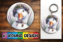 Cheerful Keychain Round Design PNG, Goose Product Image 1