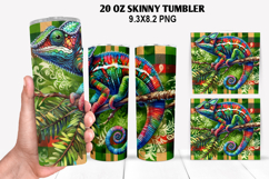 Chameleon Skinny Tumbler 20oz Wrap Design, Animal Tumbler Product Image 1