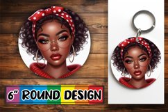 Blissful Keychain Round PNG Style, Love Girl Product Image 1