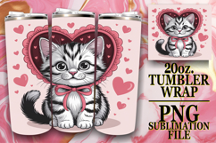 Uplifting moments 20oz tumbler wrap, Valentines Cat Product Image 1